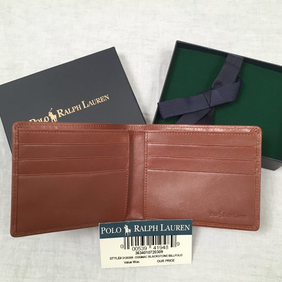 NEW IN BOX Vintage Polo Ralph Lauren Blackstone Billfold Wallet!  Brown Leather - Picture 2 of 3